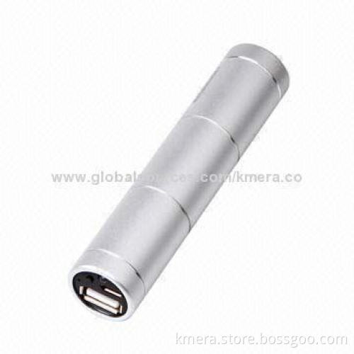 External Power Bank with 2,600mAh Capacity, Portable and Changeable, Aluminum Housing